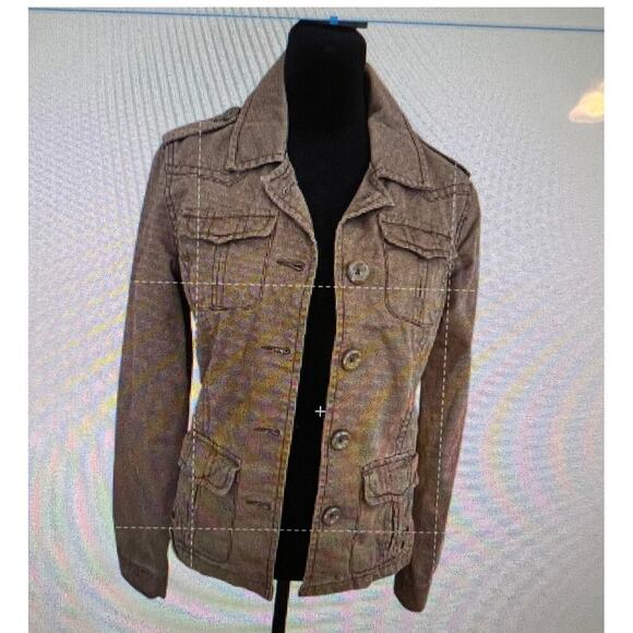 Aeropostal button down brown jacket, women's size S - Picture 3 of 9